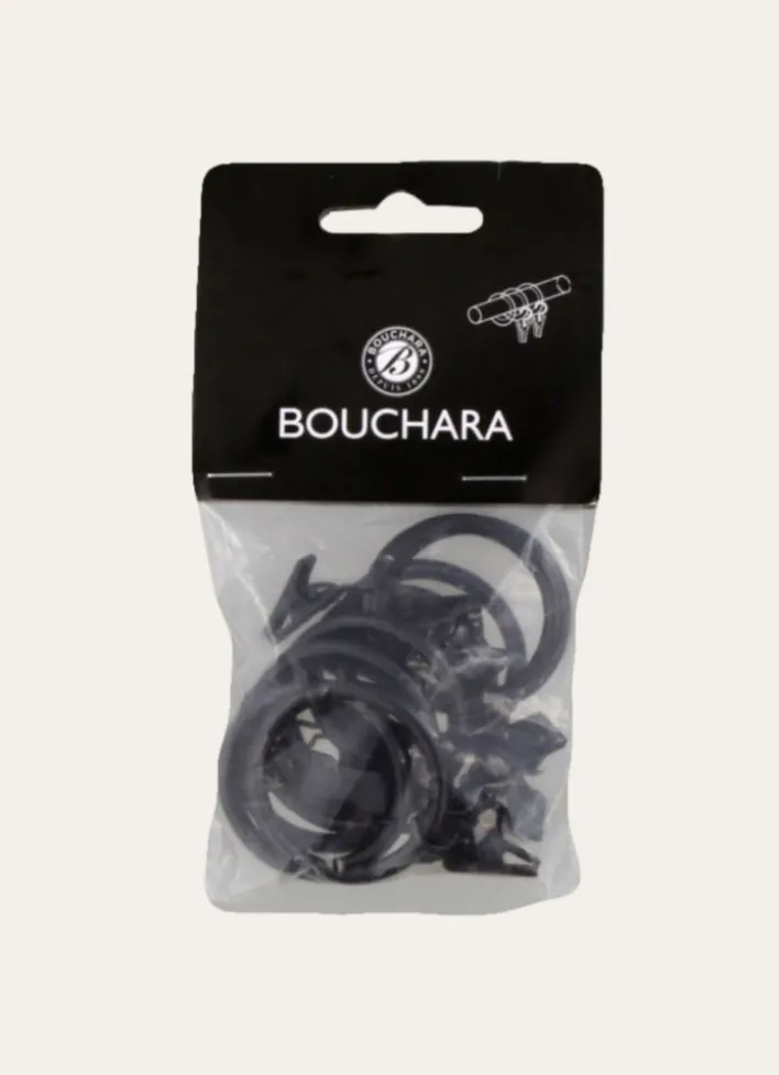 ANNEAUX À PINCES POUR RIDEAUX- BOÎTE DE 10 NOIR