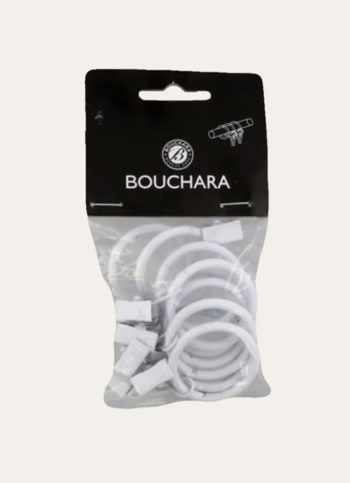 ANNEAUX À PINCES POUR RIDEAUX- BOÎTE DE 10 BLANC