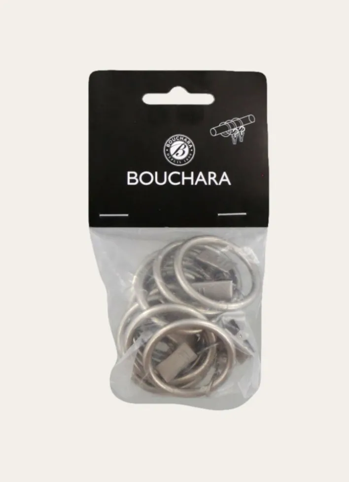 ANNEAUX À PINCES POUR RIDEAUX- BOÎTE DE 10 ARGENT