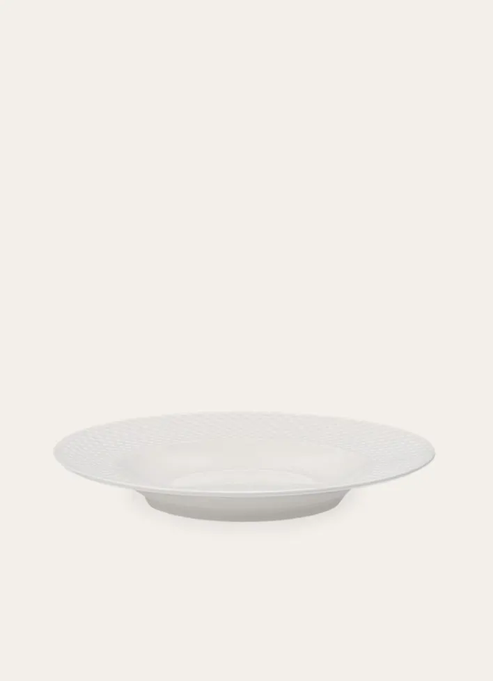 ASSIETTE CREUSE EN PORCELAINE EMBOSS BLANC