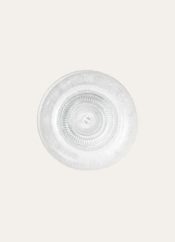ASSIETTE DE PRÉSENTATION EN VERRE À MOTIFS GRAVÉS TRANSPARENT