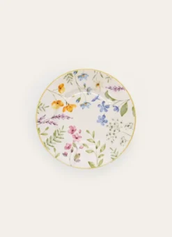 ASSIETTE DESSERT EN GRÈS DÉCOR FLORAL MULTICOLORE