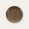 ASSIETTE À DESSERT EN GRÈS MOTIF CHEVRON RUSTIQUE MARRON