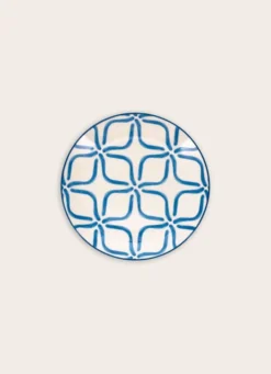 ASSIETTE À DESSERT EN PORCELAINE MOTIF ARABESQUE BLEU
