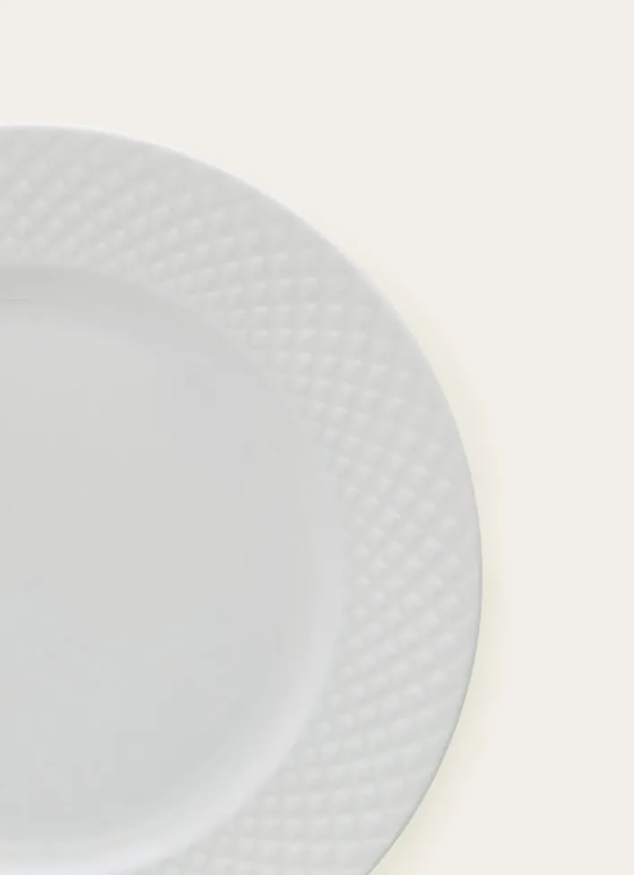 ASSIETTE À DESSERT EN PORCELAINE EMBOSS BLANC