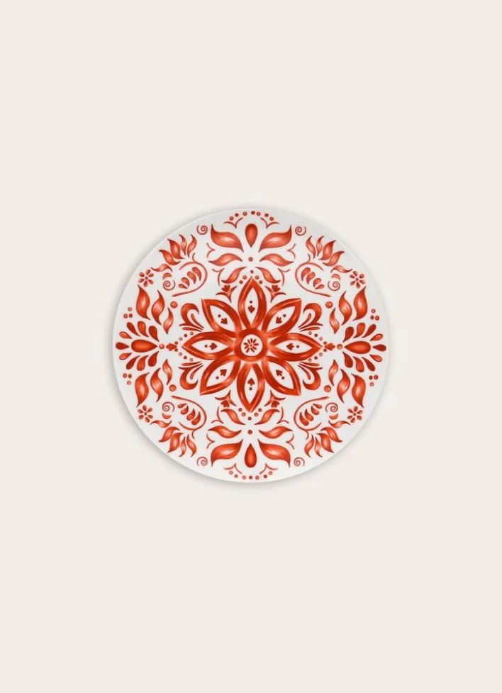 ASSIETTE À DESSERT EN PORCELAINE COLORÉE BASQUE