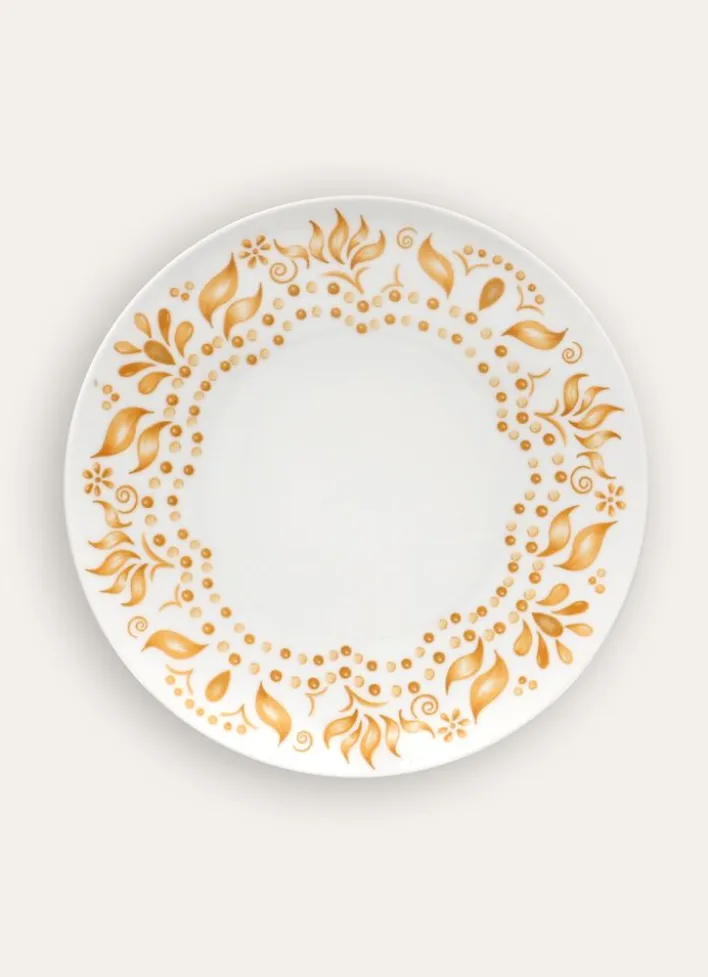 ASSIETTE PLATE COLORÉE EN PORCELAINE CURRY