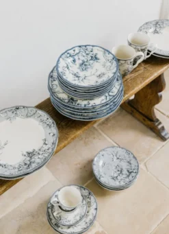 ASSIETTE PLATE EN GRÈS ADELAÏDE MARINE