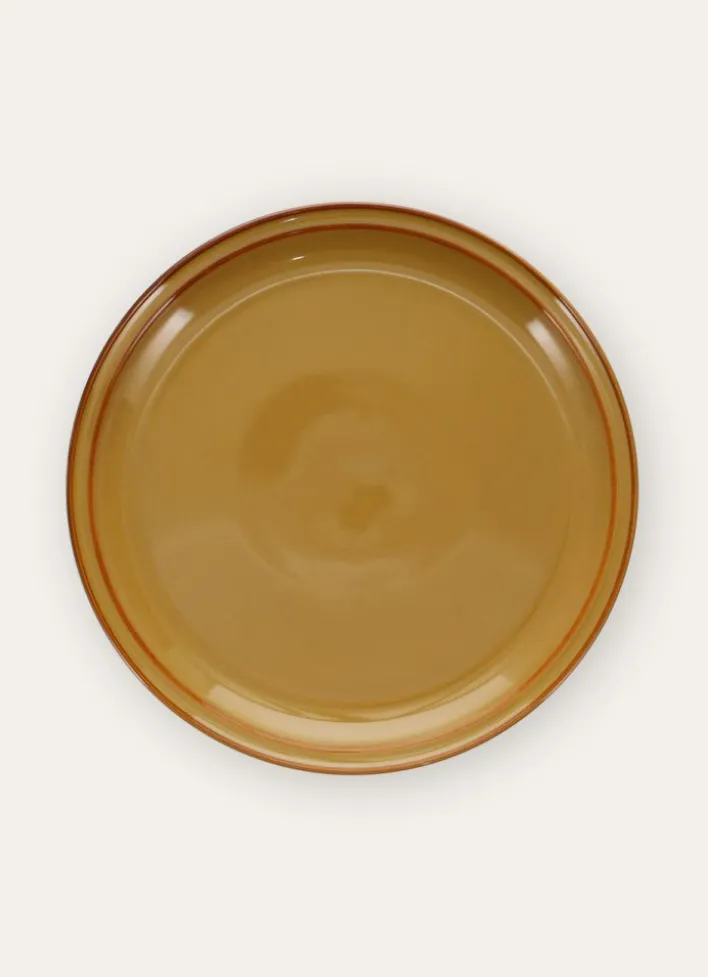 ASSIETTE PLATE EN GRÈS GALA OCRE