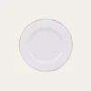 ASSIETTE PLATE EN PORCELAINE AVEC LISERÉ DORÉ BLANC