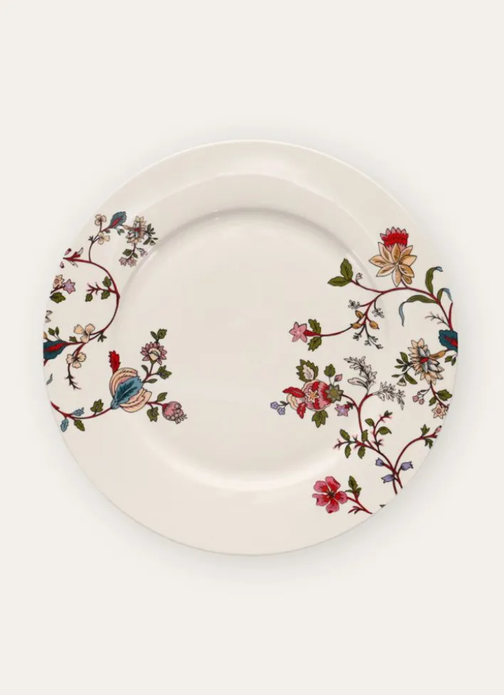 ASSIETTE PLATE EN PORCELAINE JISPAHAN BLANC