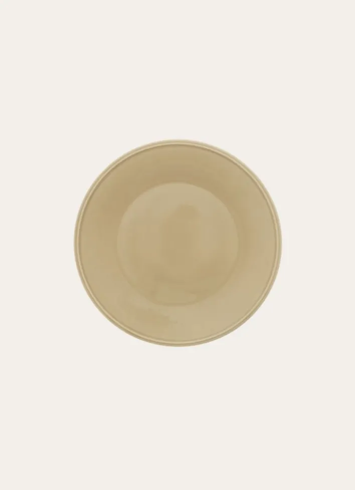 ASSIETTE PLATE UNIE EN FAÏENCE BEIGE
