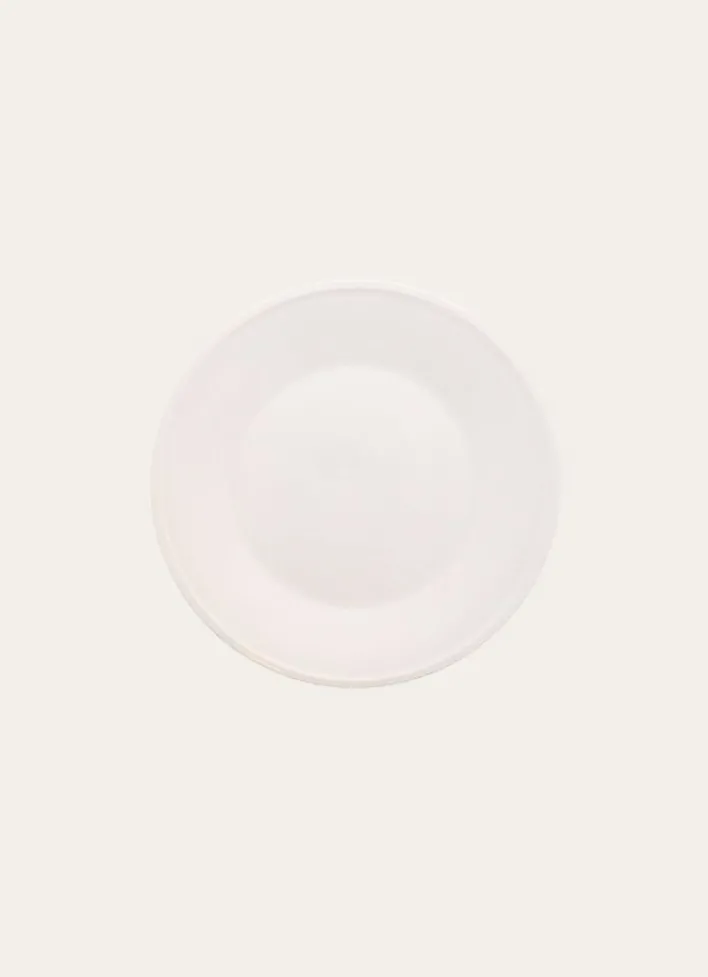 ASSIETTE PLATE UNIE EN FAÏENCE BLANC