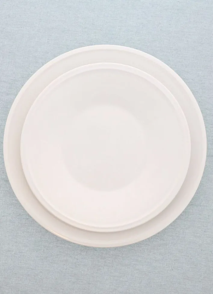 ASSIETTE PLATE UNIE EN FAÏENCE BLANC