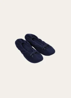 BALLERINES EN VELOURS MARINE