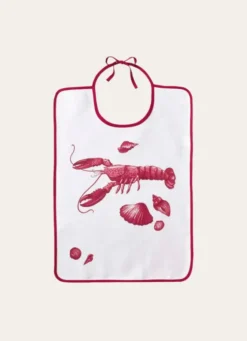BAVOIR HOMARD EN COTON BORDEAUX
