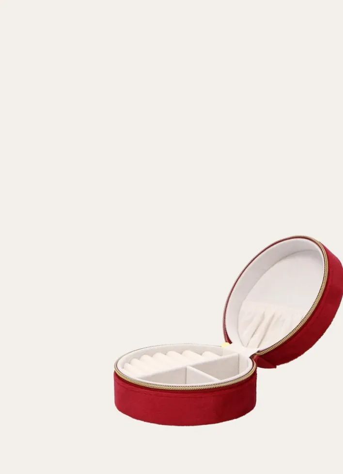 BOITE Â BIJOUX RONDE FRAMBOISE