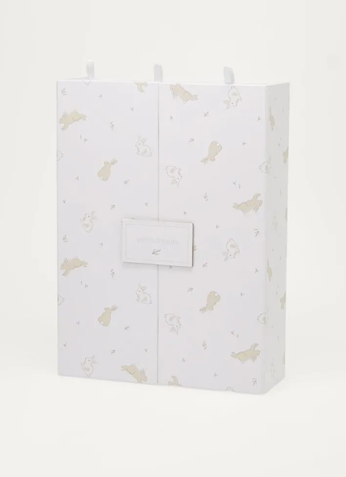 BOÎTE DE RANGEMENT MOTIF LAPINS ECRU