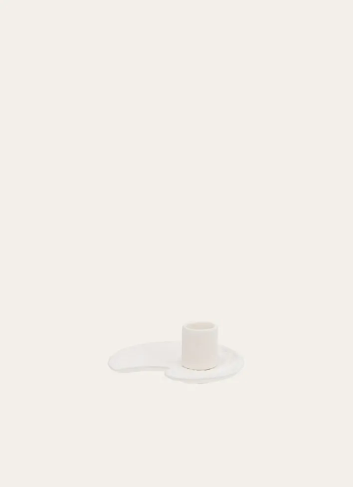 BOUGEOIR EN CÉRAMIQUE BLANC