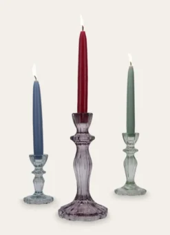 BOUGEOIR EN VERRE ESPRIT CHANDELIER PARME