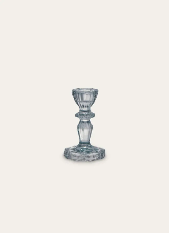 BOUGEOIR EN VERRE TEINTÉ H11 CM BLEU