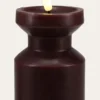 BOUGIE EN CIRE - MÈCHE LED CRAVAT BORDEAUX