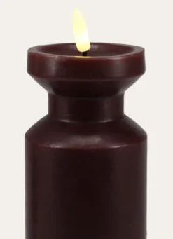 BOUGIE EN CIRE - MÈCHE LED CRAVAT BORDEAUX