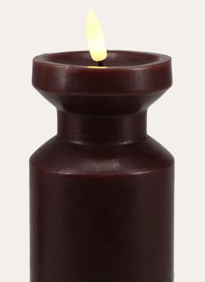 BOUGIE EN CIRE - MÈCHE LED CRAVAT BORDEAUX