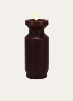 BOUGIE EN CIRE - MÈCHE LED CRAVAT BORDEAUX