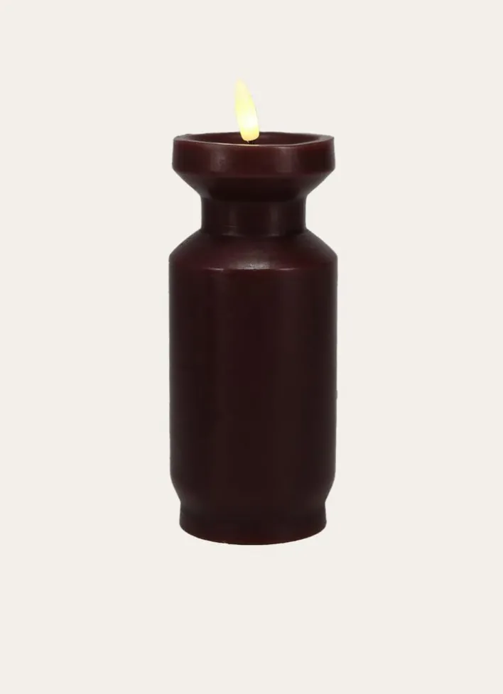 BOUGIE EN CIRE - MÈCHE LED CRAVAT BORDEAUX