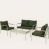 CANAPÉ D'EXTÉRIEUR 2 PLACES EN ALUMINIUM VERT/BEIGE