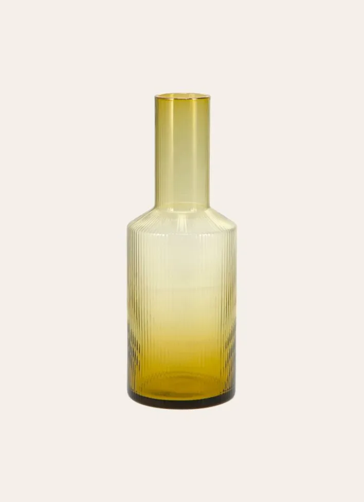 CARAFE EN VERRE STRIÉ TILLEUL
