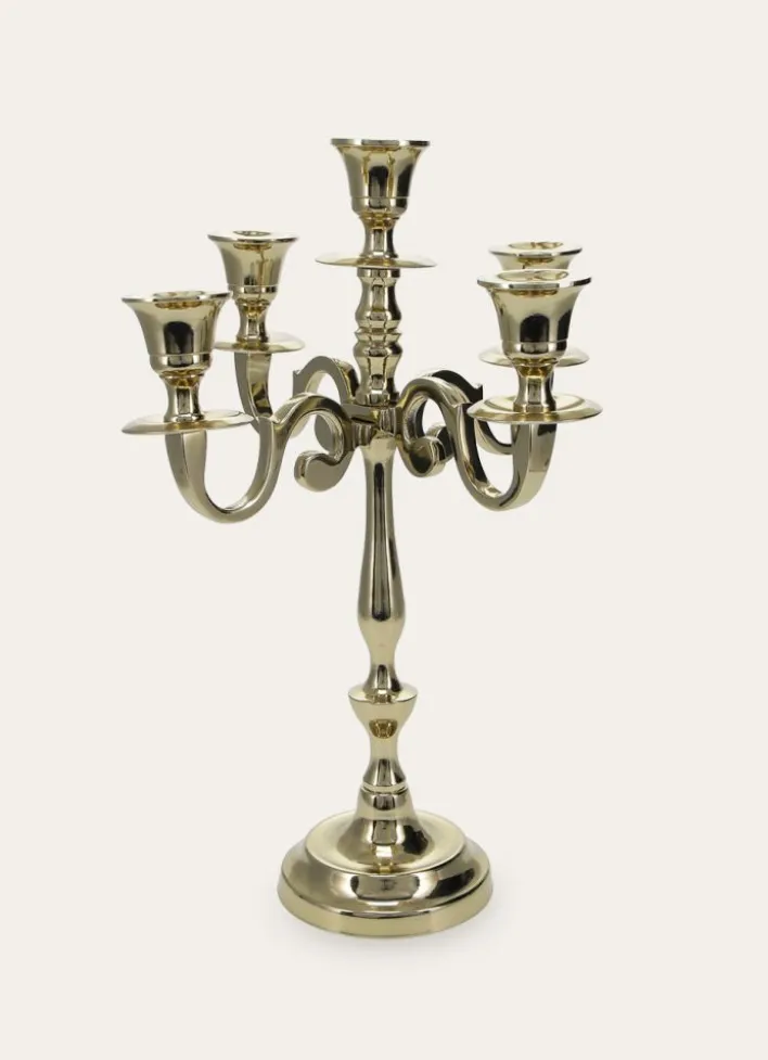 CHANDELIER CLASSIQUE À 5 BRANCHES DUCHESSE DORÉ