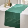 CHEMIN DE TABLE PLISSÉ BRODÉ FILS DORÉS VERT