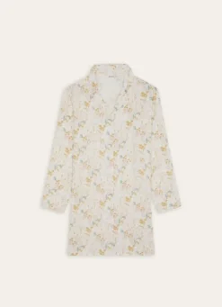 CHEMISE DE NUIT EN DOUBLE GAZE DE COTON MULTICOLORE