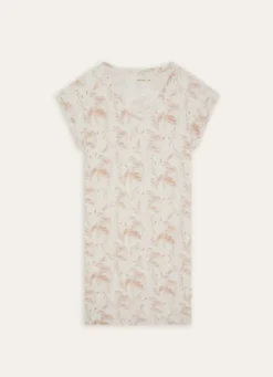 CHEMISE DE NUIT IMPRIMÉ VÉGÉTAL ROSE ROSE