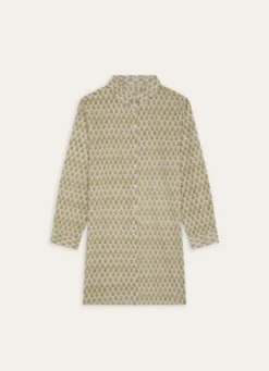 CHEMISE DE NUIT MANCHES LONGUES EN VOILE DE COTONECRU