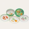 COFFRET DE 4 ASSIETTES DÉCOR LÉGUMES MULTICOLORE