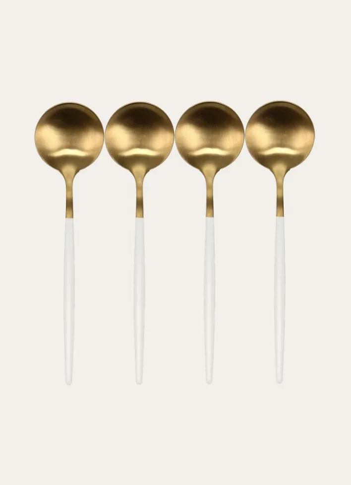 COFFRET DE 4 CUILLÈRES À CAFÉ SOVI DORE