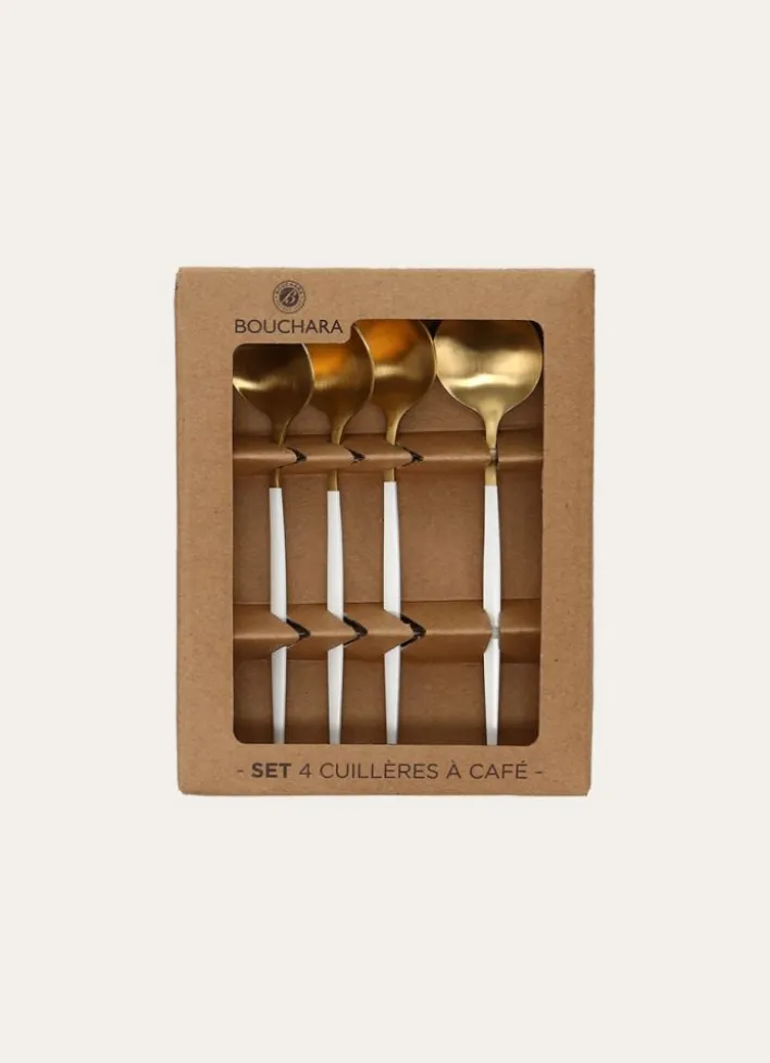 COFFRET DE 4 CUILLÈRES À CAFÉ SOVI DORE