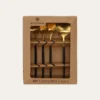 COFFRET DE 4 CUILLÈRES À CAFÉ SOVI NOIR DORE