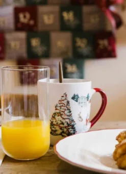 COFFRET 2 MUGS EN PORCELAINE WINTER ROUGE