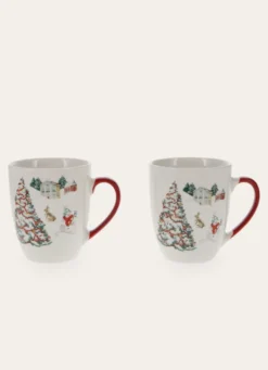 COFFRET 2 MUGS EN PORCELAINE WINTER ROUGE