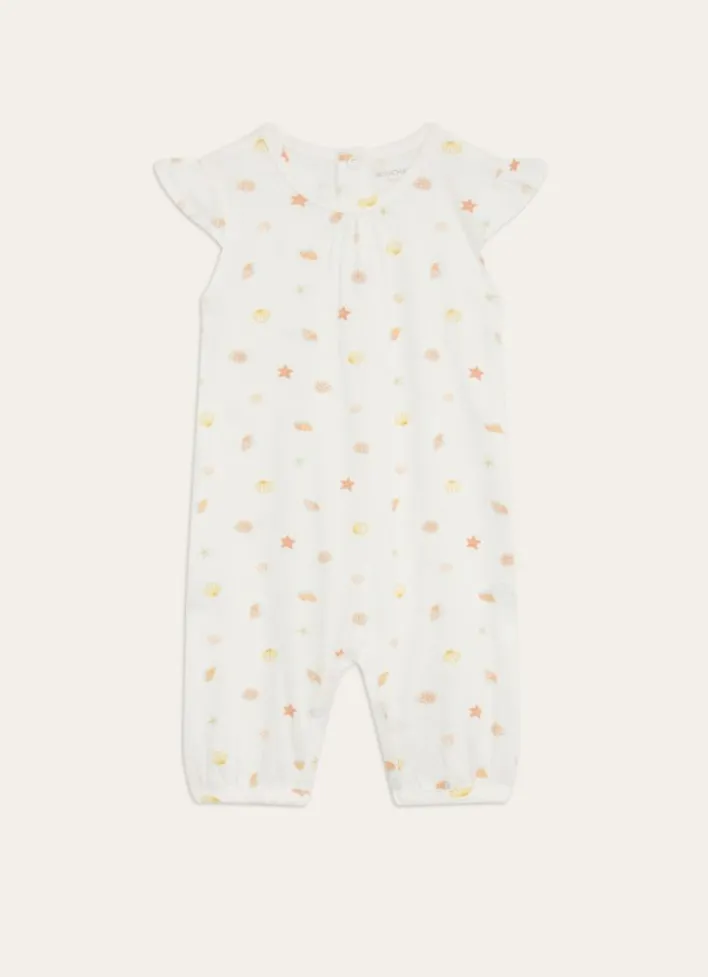 COMBISHORT EN COTON IMPRIMÉ PETITS COQUILLAGES MULTICOLORE