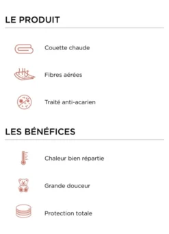 COUETTE DORMOFIL TRÈS CHAUDE EN PERCALE DE COTON ÉCRU