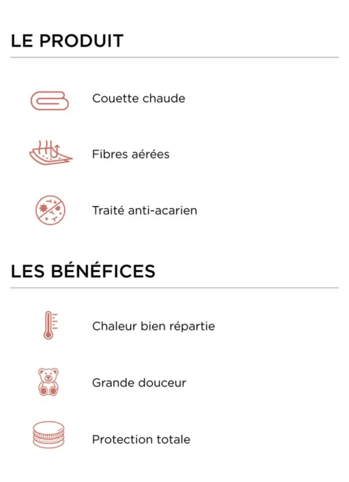 COUETTE DORMOFIL TRÈS CHAUDE EN PERCALE DE COTON ÉCRU