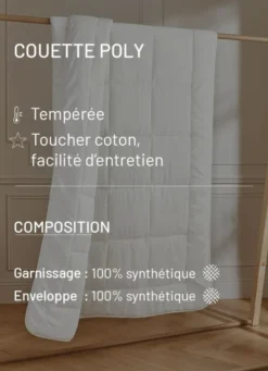 COUETTE TEMPERÉE EN POLYESTER BLANC