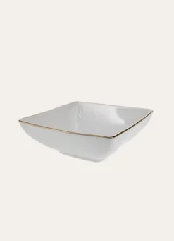 COUPELLE CARRÉE EN PORCELAINE AVEC LISERÉ DORÉ BLANC
