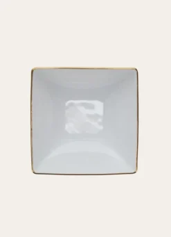 COUPELLE CARRÉE EN PORCELAINE AVEC LISERÉ DORÉ BLANC