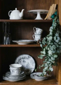 COUPELLE EN GRÈS MOTIF HIVERNAL SYLVAINE GRIS